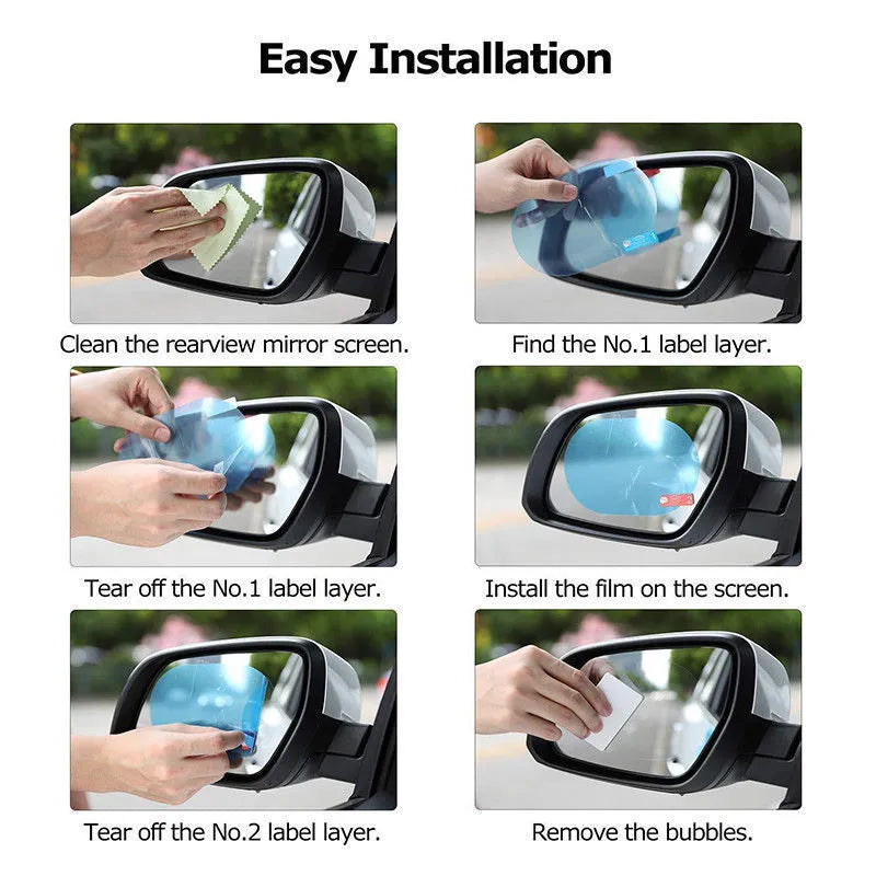 2Pc ClearView Car Side Mirror Rain Shields