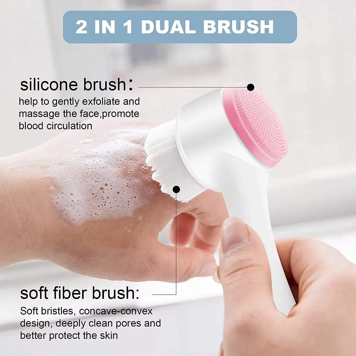 GlowPro 2-in-1 Cleansing Brush (2 Pcs)