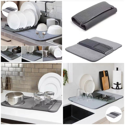 Udry Dish Rack and Microfiber Drying Mat