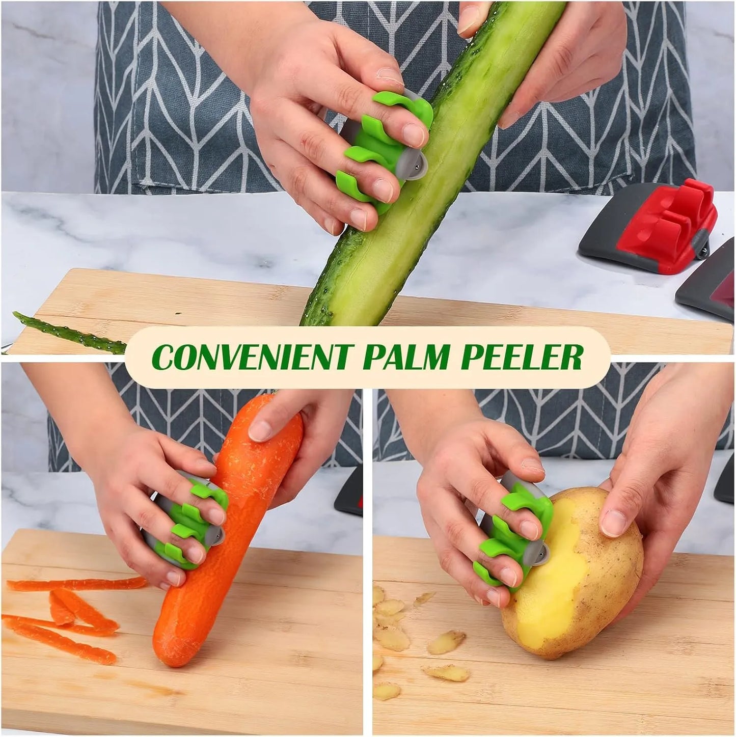 Finger Grip Silicone Fruit and Vegetable Peeler