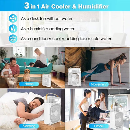 3 In 1 Mini Portable USB AC Fan Humidifier